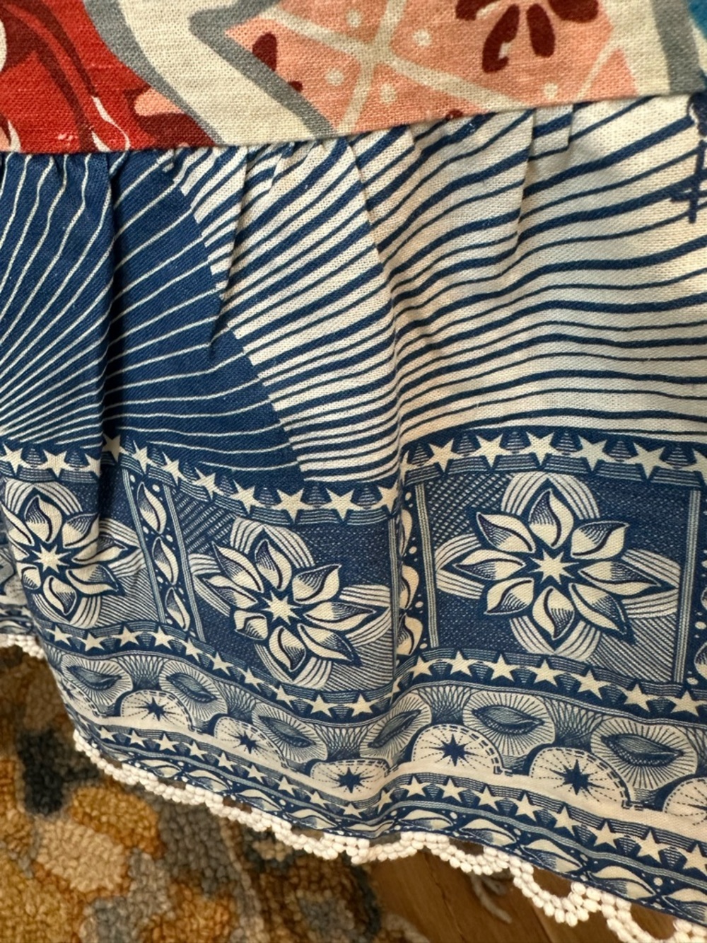Farm Rio size XS tiered midi skirt in tropical prints - Picture 5 of 14